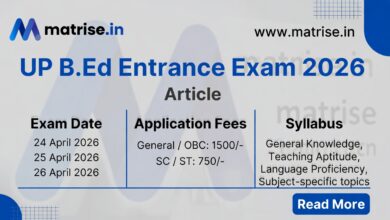 UP B.Ed. entrance exam 2026