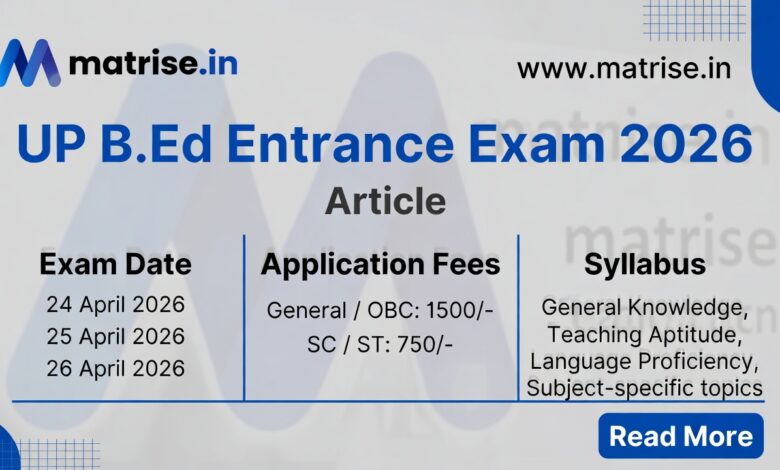 UP B.Ed. entrance exam 2026