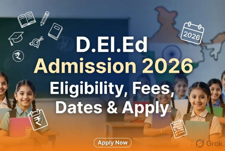 D.El.Ed Admission 2026 – Check eligibility, last date, fees for Govt & Private colleges, IGNOU, Delhi, MP, Maharashtra. Apply now with Matrise guidance!