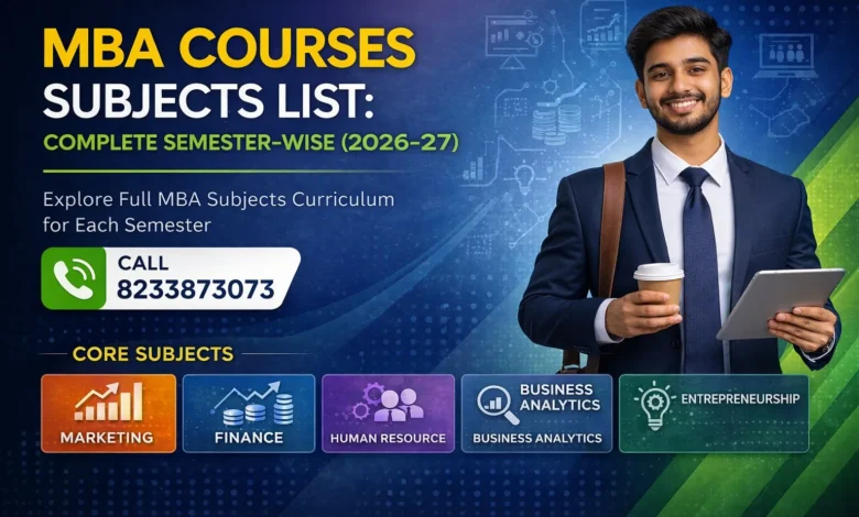 MBA Courses Subjects List: Complete Semester-Wise (2026–27)