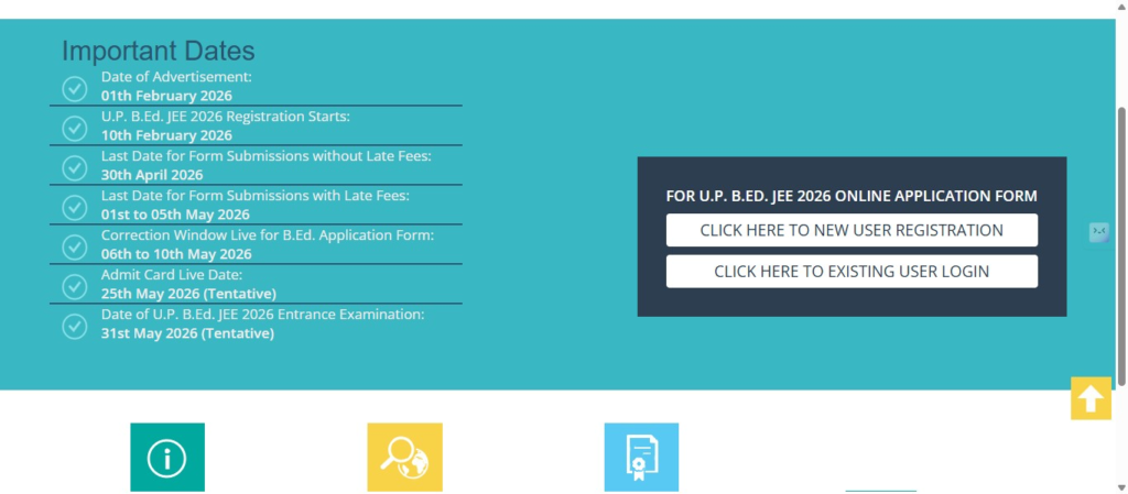 "Step 1 of UP B.Ed Entrance Exam 2026 - New registration on Bundelkhand University portal for UP B.Ed JEE 2026 and UP B.Ed Admission."