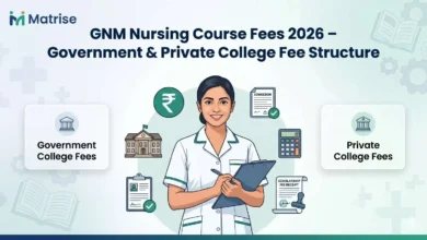 GNM Nursing Course Fees 2026 government and private college fee structure infographic by Matrise