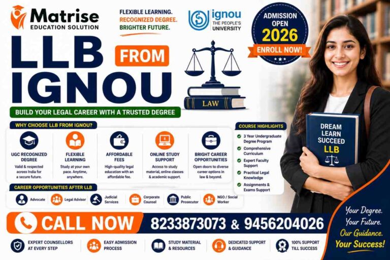 LLB from IGNOU 2026 – complete guide on law courses fees eligibility and alternatives